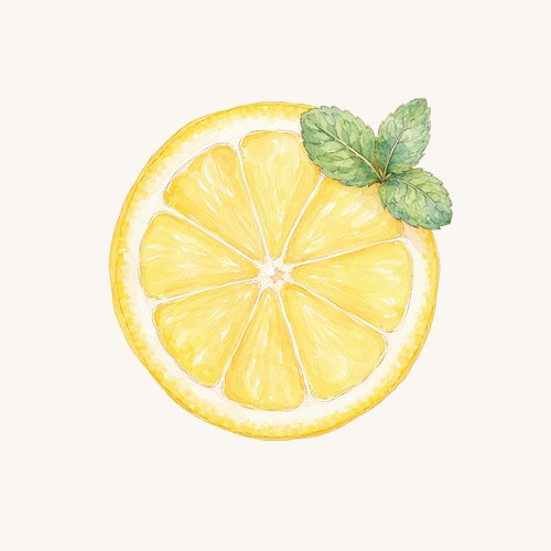 레몬 슬라이스 수채화 클립아트