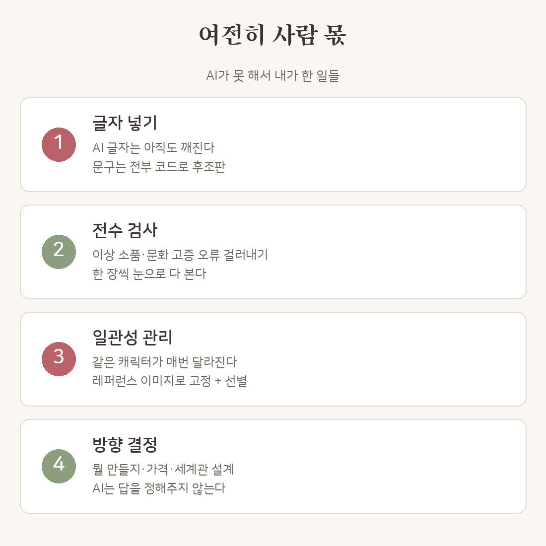 사람 몫 4가지 카드